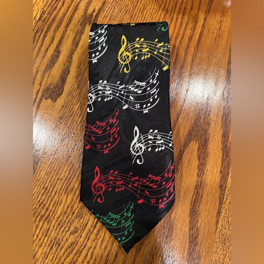 Musical Note Patterned Tie 57”‎ Length by Steven Harris
